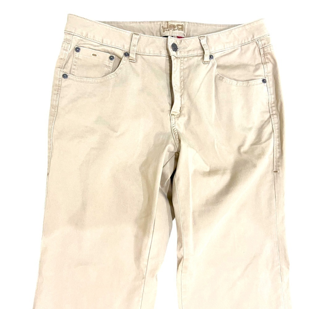 Jag jeans beige boot leg stretch cotton casual pants embroidery pockets size 12 - Picture 4 of 8